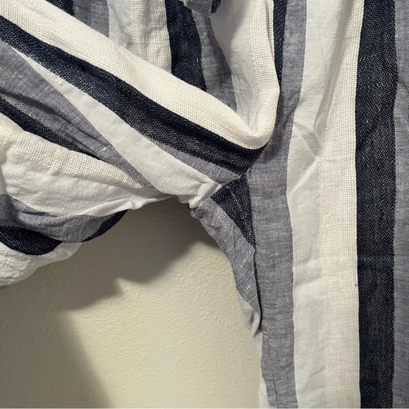 J Crew Point Sur Paperbag Stripe Linen Pants size 10 - Picture 9 of 12